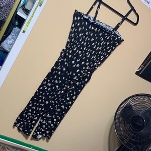 #145 size 1 Torrid NWT super soft smocked Floral belted Jumpsuit